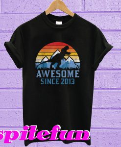 Dinosaur Awesome since 2013 birthday T-shirt