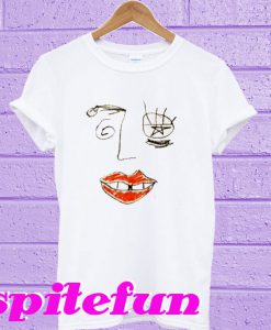 Drawn face T-shirt