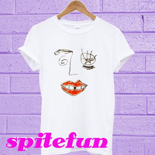 Drawn face T-shirt