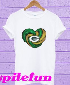 Hurricane Green Bay Packers heart T-shirt
