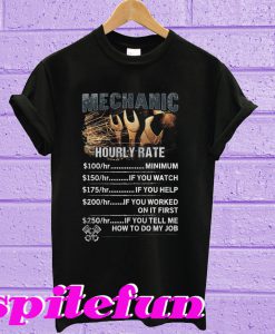 Mechanic hourly rate gift Christmas T-shirt