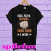 Rock paper scissors throat punch I win T-shirt