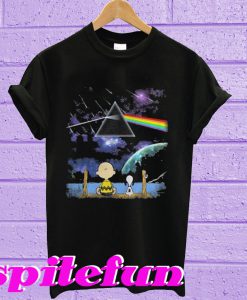 Snoopy and Charlie Brown pink Floyd dark side of the moon T-shirt