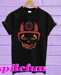 Halloween Fire Fighter Pumpkin Face T-Shirt