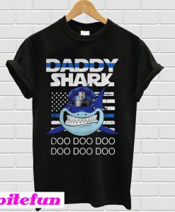 American Flag Daddy Shark Doo Doo Doo T-Shirt