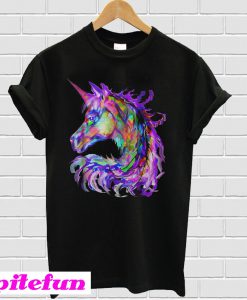 Colorful rainbow cute unicorn festival rave T-shirt