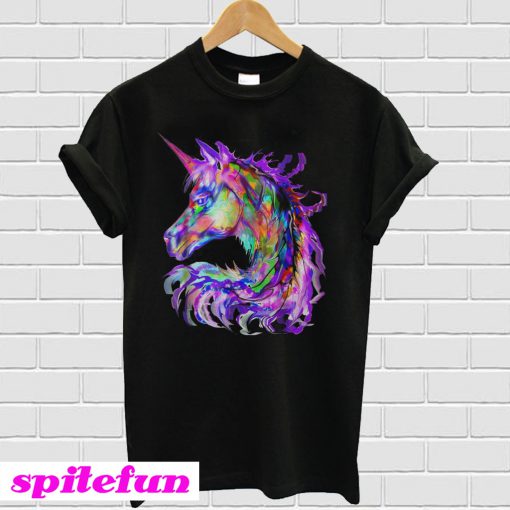 Colorful rainbow cute unicorn festival rave T-shirt