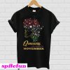 Afro black Queens are born in November birthday T-shirt