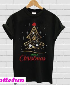 Merry Christmas Dogs Christmas Tree T-Shirt