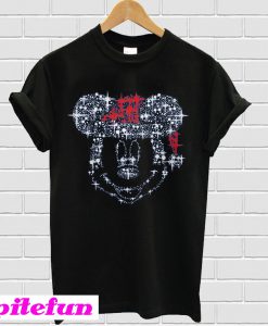 Mickey Mouse illustration Christmas Glitter T-shirt