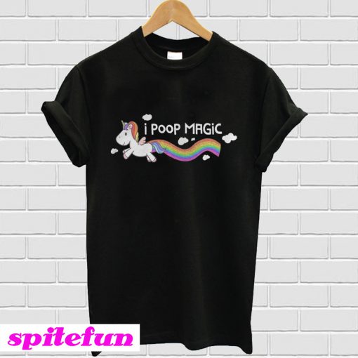 I poop magic cute unicorn rainbow glitter T-Shirt