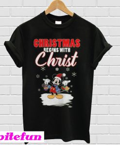 Mickey - Christmas Begins With Christ T-Shirt