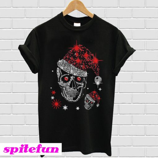 Skull Rhinestone Christmas T-shirt