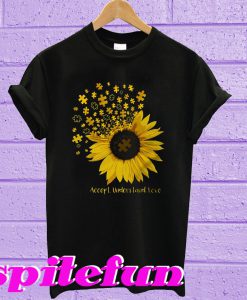 Autism sunflower Accept understand love T-shirt