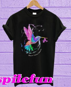 Hummingbird ribbon breast cancer awareness T-shirt