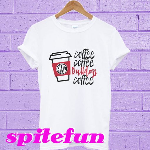 Monogrammed Coffee bulldogs T-shirt