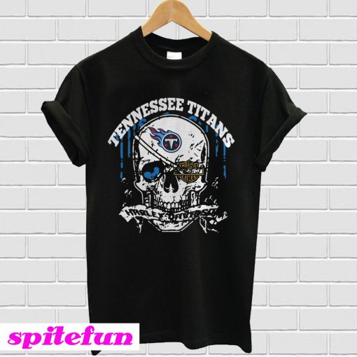 NFL Tennessee Titans skull motor Harley Davidson T-shirt