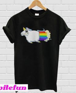 Unicorn farts with a rainbow T-shirt