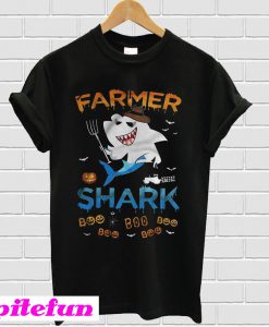 Farmer Shark Boo Boo Boo Halloween T-Shirt