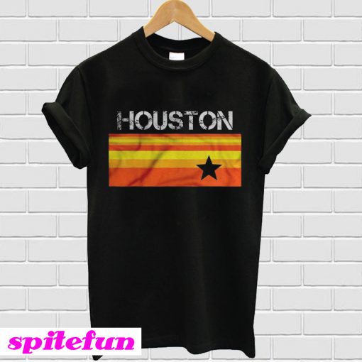 Houston Baseball Throwback Astro Vintage Stripes Version2 T-Shirt