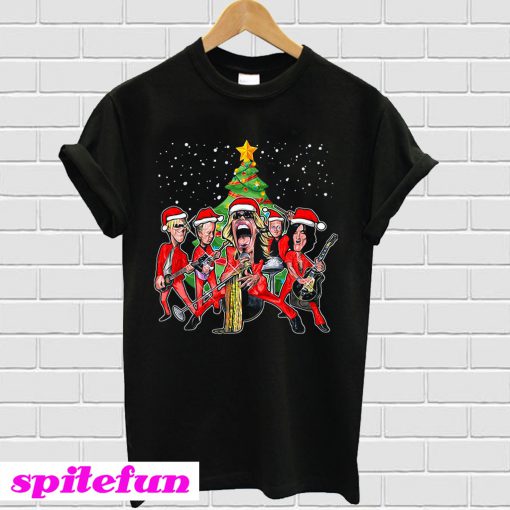 Aerosmith band merry Christmas T-shirt