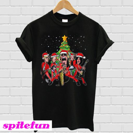 Aerosmith band merry christmas T-shirt