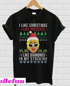 Cardi B I like Christmas I like presents I like diamonds T-shirt