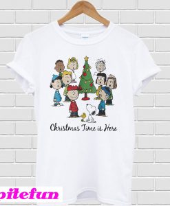 Charlie Brown Snoopy and friends Christmas time is here T-shirt