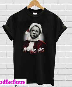 Christmas Michael Myers Santa Hat HO HO HO T-shirt