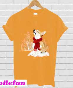 Corgi Is Watching The Snow T-Shirt