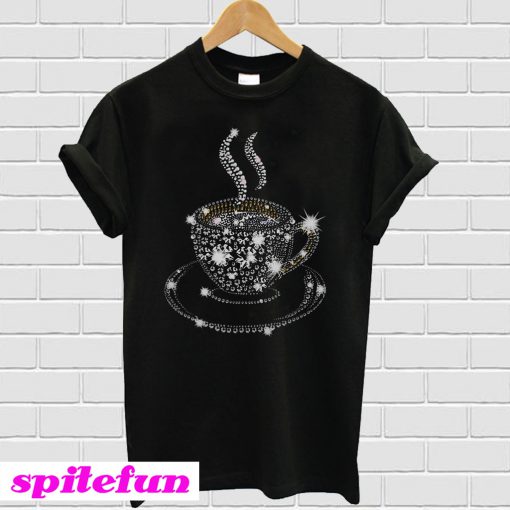 Cup Coffee Glitter Diamond Chistmas T-shirt