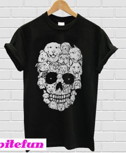 Dogs stacked into skull T-shirt