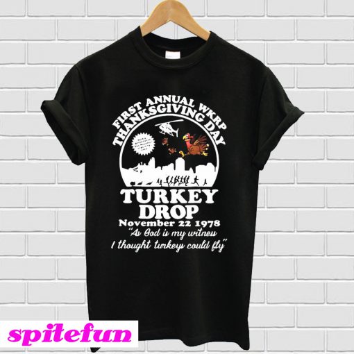 First annual WKRP thanksgiving day Turkey drop T-shirt