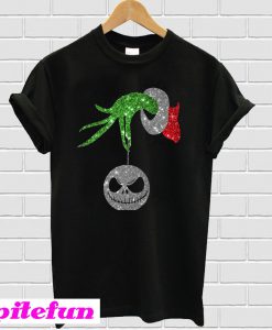 Grinch hand Jack Skellington christmas T-shirt