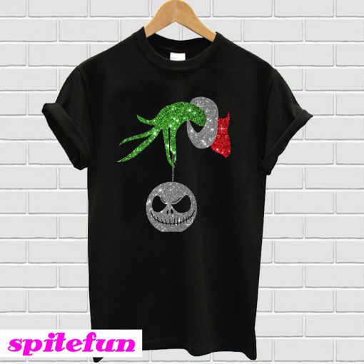 Grinch hand Jack Skellington christmas T-shirt