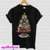 Horror characters nightmare christmas tree T-shirt