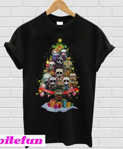 Horror characters nightmare christmas tree T-shirt