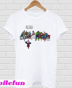 Jesus and heroes and that's how I saved the world T-shirt