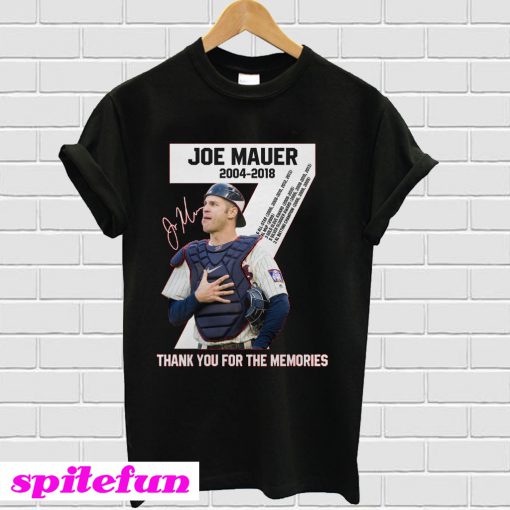 Joe Mauer 2004 2018 Thank You For The Memories T-shirt