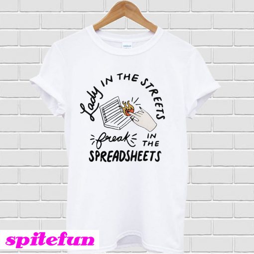 Lady in the streets freak in the spreadsheets T-shirt