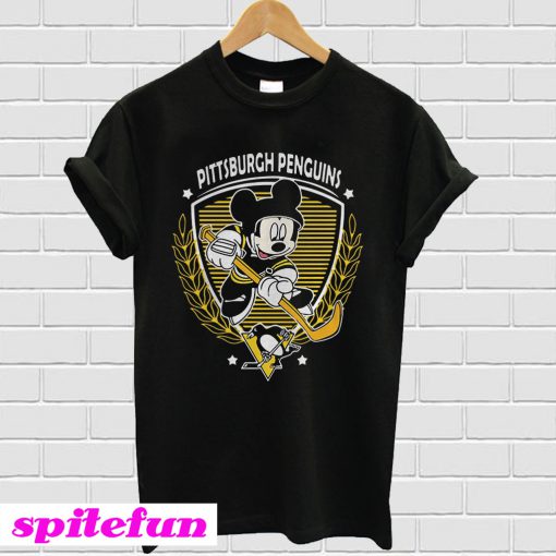 NHL Hockey Mickey Mouse Team Pittsburgh Penguins T-Shirt