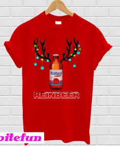 Natural Light beer reinbeer Christmas T-shirt