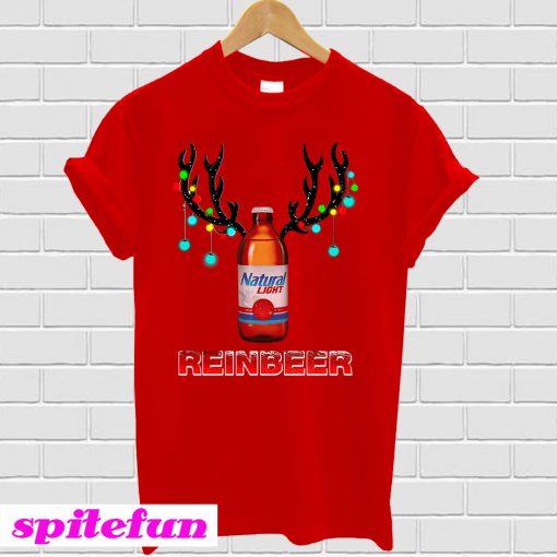 Natural Light beer reinbeer Christmas T-shirt