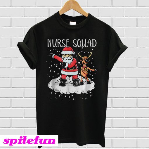 Nurse Squad Santa Reindeer Flossing Dance Christmas T-Shirt