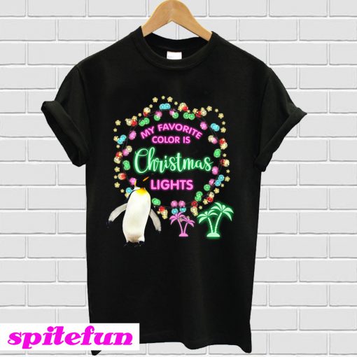 Penguin Christmas Lights T-Shirt