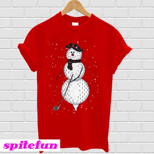 Santa Snowman gold christmas T-shirt