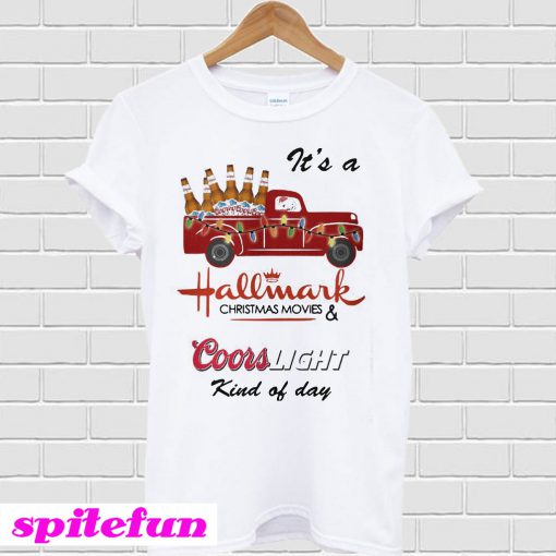 Snoopy It’s a Hallmark Christmas movies Coors Light kind of day T-shirt