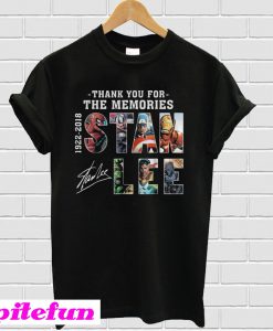 Stan Lee Text Graphic Thank you for the memories T-shirt