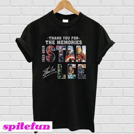 Stan Lee Text Graphic Thank you for the memories T-shirt