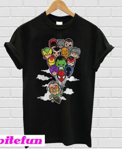 Stan Lee holding balloons avengers heroes T-shirt